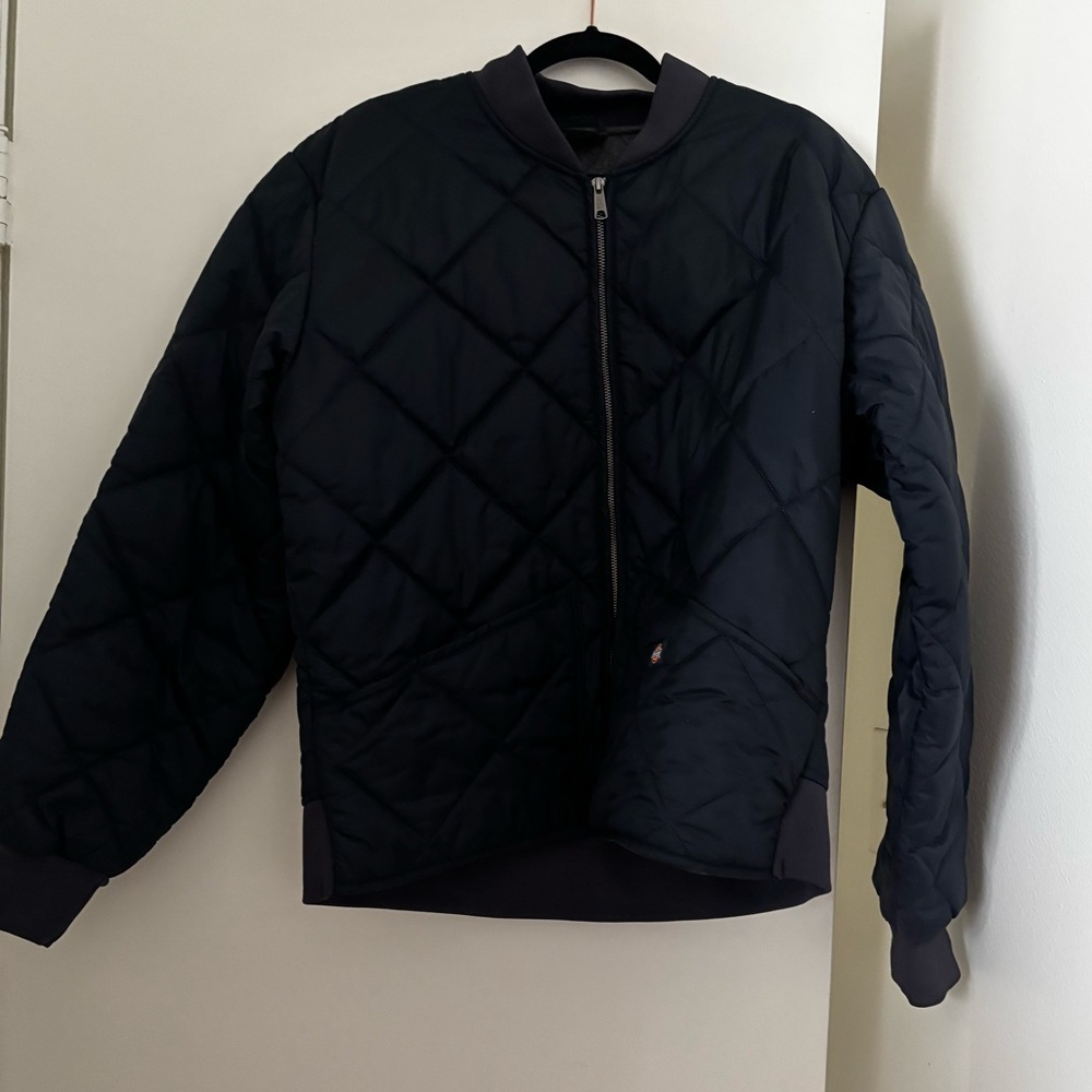 Dickies Black Quilted Jacket with Logo Patch